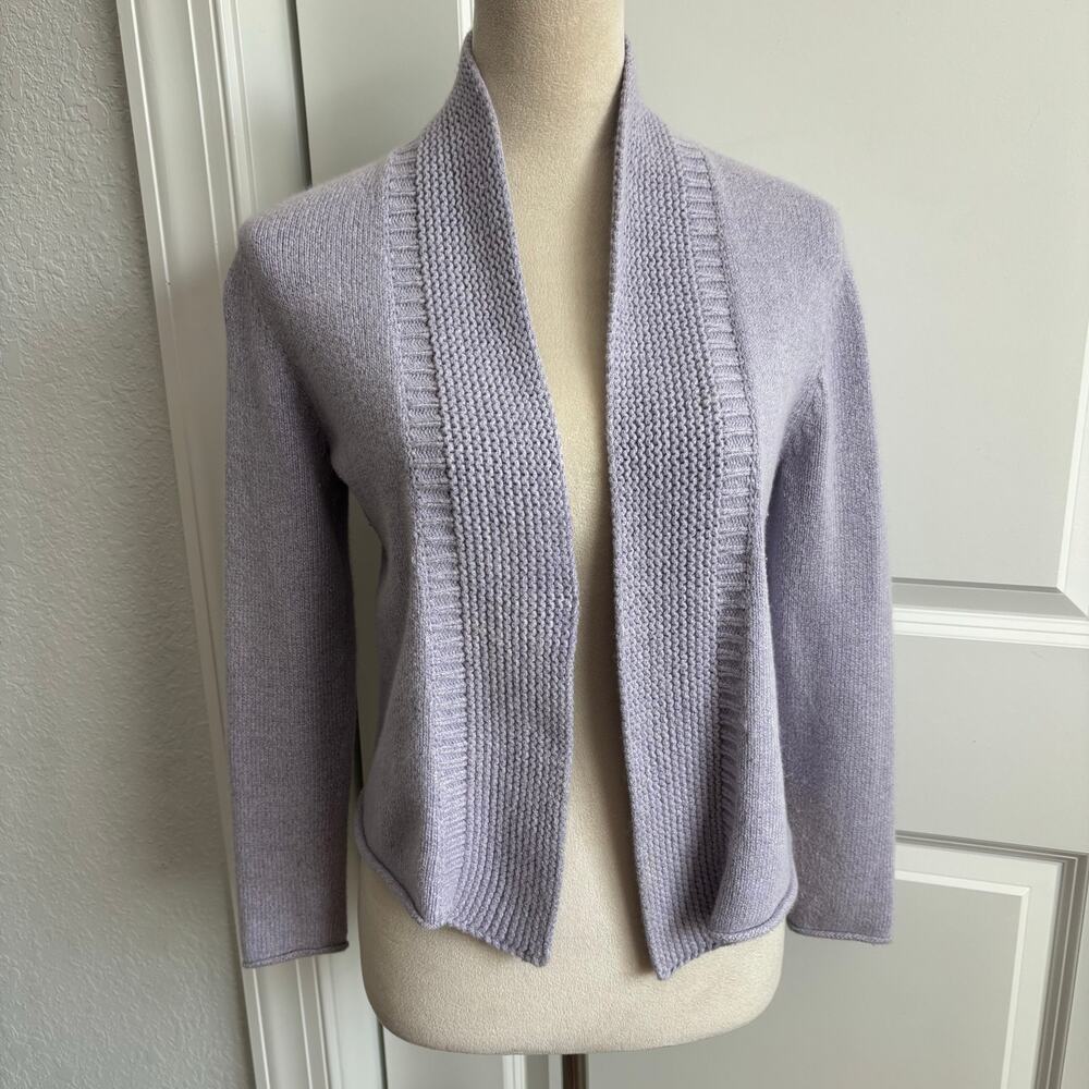 Eileen Fisher Open Front Knit Cardigan Purple Lilac PP / 0 Angora Blend‎